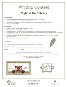 Night at the Library writing contest for ages 11 to 17